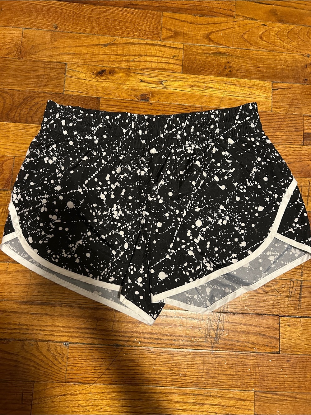 Black and White Splatter Women’s Athletic Shorts
